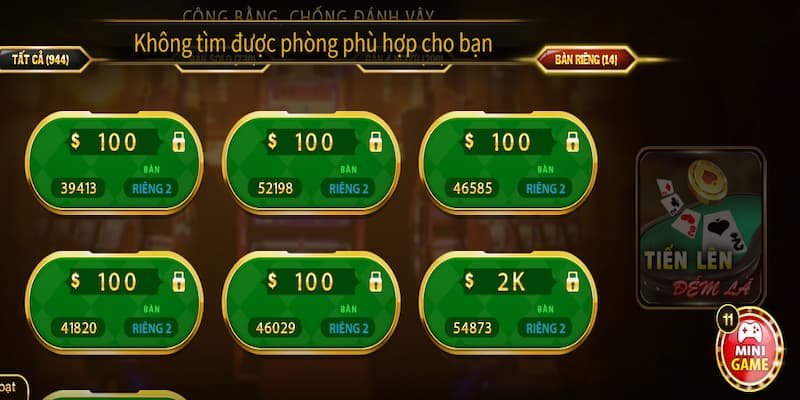 Các nút lệnh tại Tiến Lên đếm lá Hit club game bài