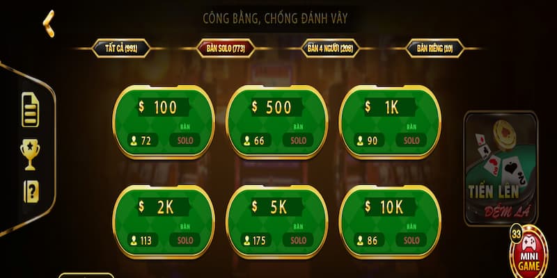 Tính năng mới của game bài Tiến Lên đếm lá Hit club 