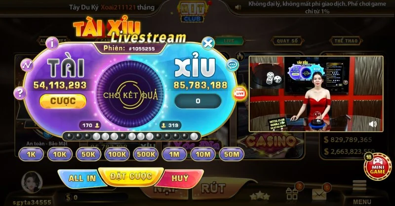 Bàn chơi Tài Xỉu Livestream Hit Club có gì?