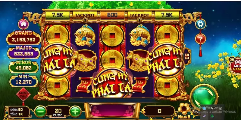 Tổ hợp thắng giải trong game Cung hỷ phát tài Hit Club