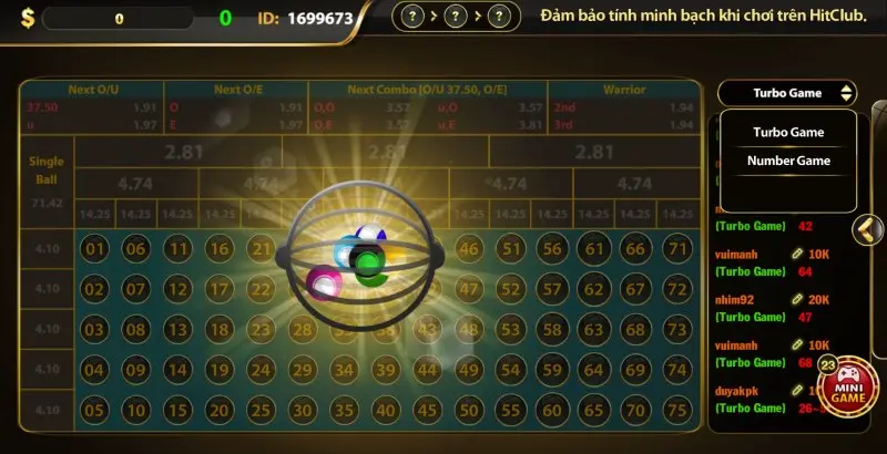 Quy luật xác định thắng thua Number Game Hit Club