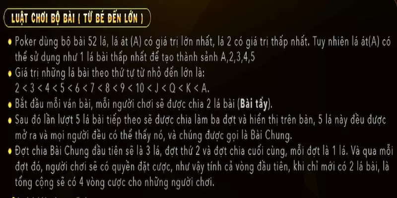 Luật chơi của game bài Poker Hit Club