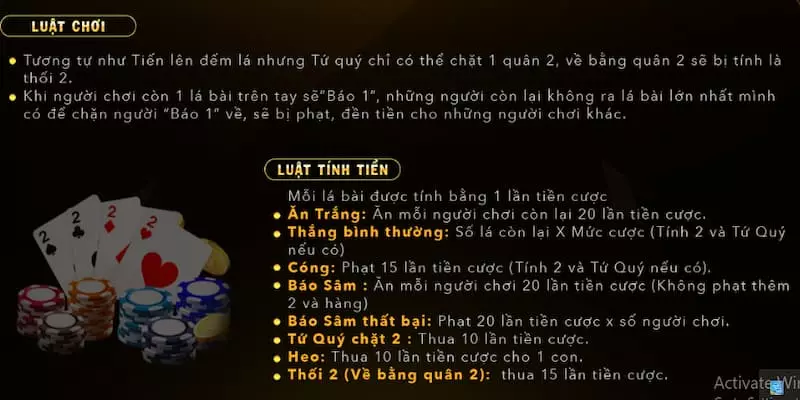 Luật chơi trong Sâm Hit Club cực chuẩn