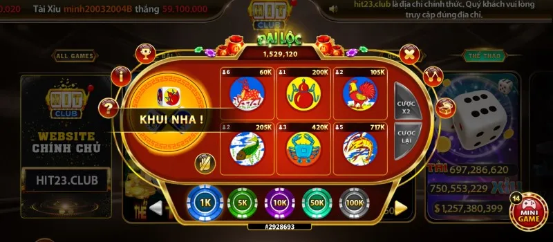 Quy luật trả thưởng Bầu Cua Mini Hit Club