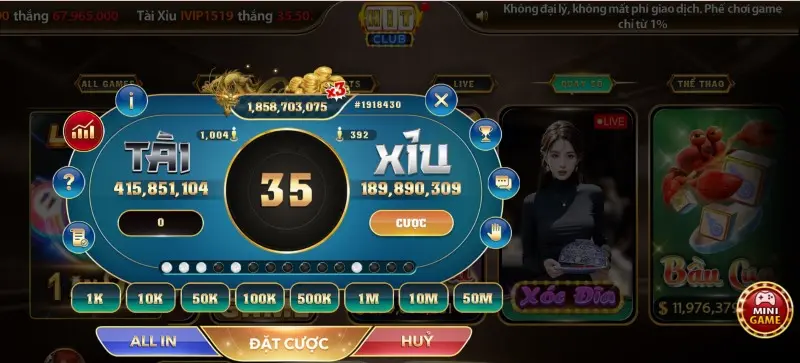 Quy luật trả thưởng Tài Xỉu Hit Club