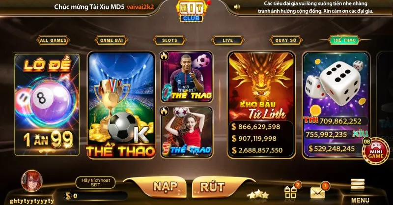 Sản phẩm cược thể thao Hit Club cung cấp