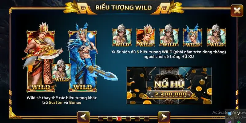 Biểu tượng Wild trong game slot sơn tinh thuỷ tinh Hit Club